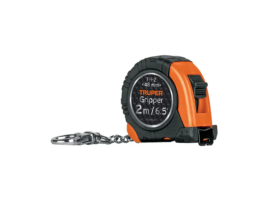 Flexómetro Gripper tipo llavero, 2 m, cinta 1/2