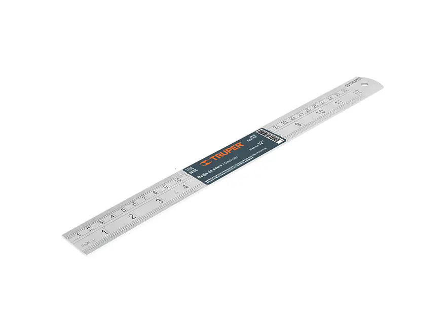 Regla de acero inoxidable, 30 cm.