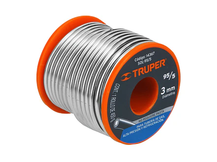 Soldadura núcleo de resina 95/5 para tuberías de gas Truper 14367 - Foto 1 | aztools.co