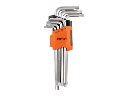 Juego de 7 llaves torx largas Truper 15553, organizador abatible  - Foto 1 | aztools.co