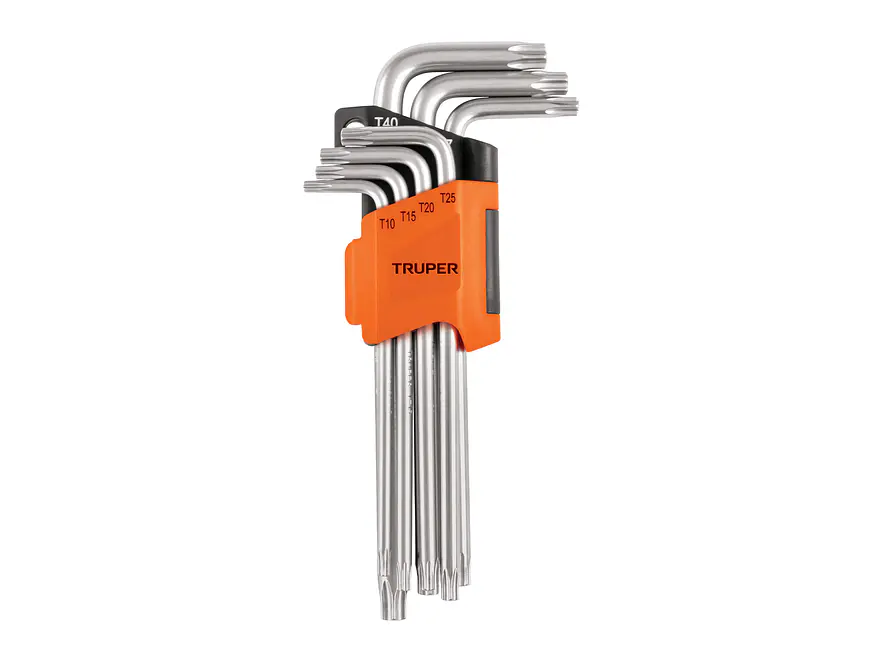 Juego de 7 llaves torx largas Truper 15553, organizador abatible  - Foto 1 | aztools.co