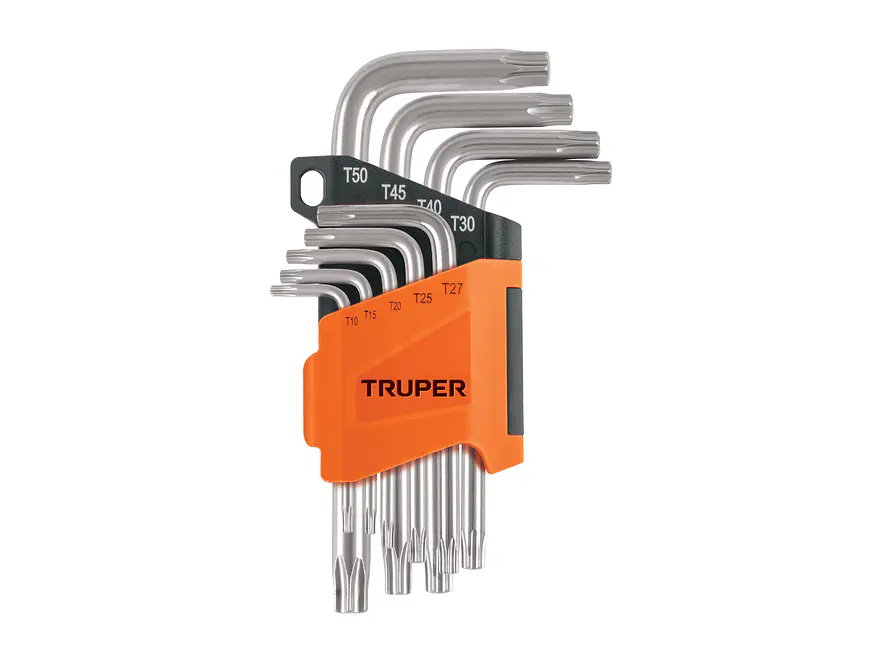 Juego de 9 llaves torx Truper 15554, organizador abatible  - Foto 1 | aztools.co