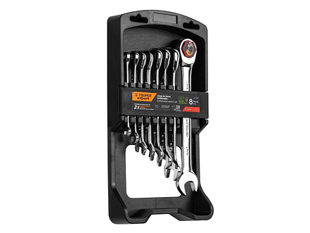 Juego de 8 llaves en pulgadas pulidas con ratchet  Truper 15817 JC-8XP - Foto 1 | aztools.co