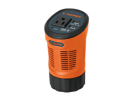 Inversor de corriente TRUPER 15725  tipo vaso con 2 puertos USB 120W  - Foto 1 | aztools.co