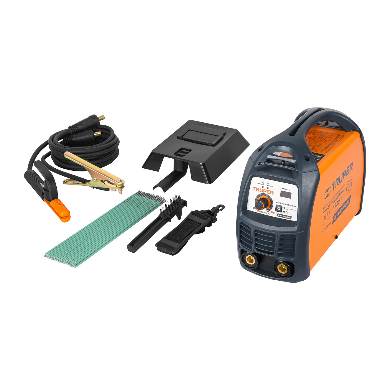 Soldadora inversora Truper 16053, 130 / 200 A, voltaje dual  1