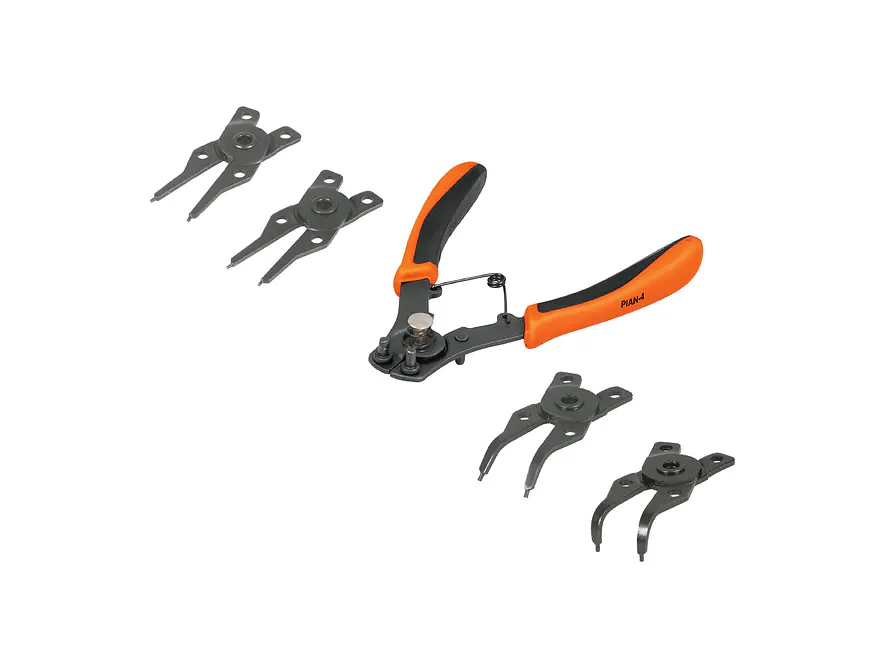 Pinza para anillos de retencion Truper 17355, 4 Cabeza Intercambiable  - Foto 1 | aztools.co