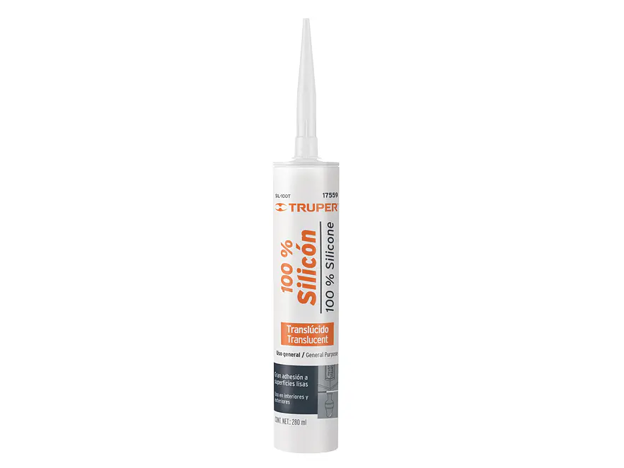 Sellador transparente, 100% de silicón, 280 ml Truper 17559 - Foto 1 | aztools.co