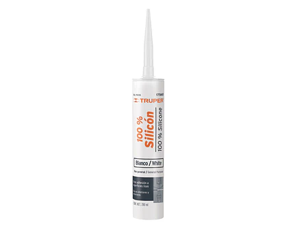 Sellador blanco, 100% de silicón, 280 ml Truper 17560 - Foto 1 | aztools.co