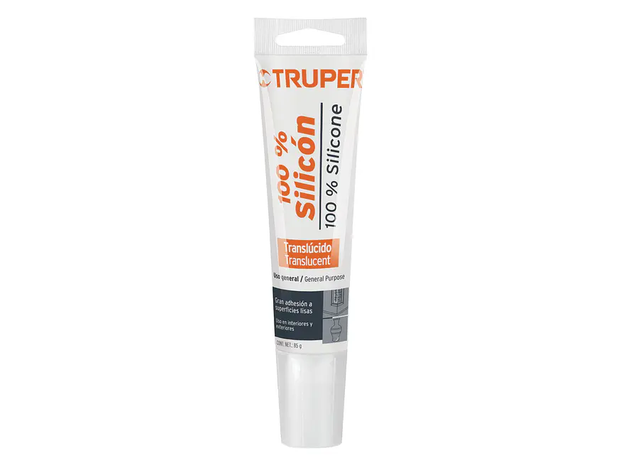 Sellador transparente, 100% de silicona, 85 gr Truper 17562 - Envío a todo Colombia | aztools.co
