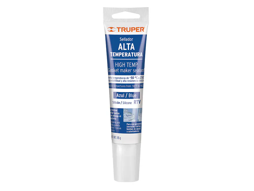 Sellador de silicona para altas temperaturas, azul, 85 gr Truper 17568 - Envío a todo Colombia | aztools.co