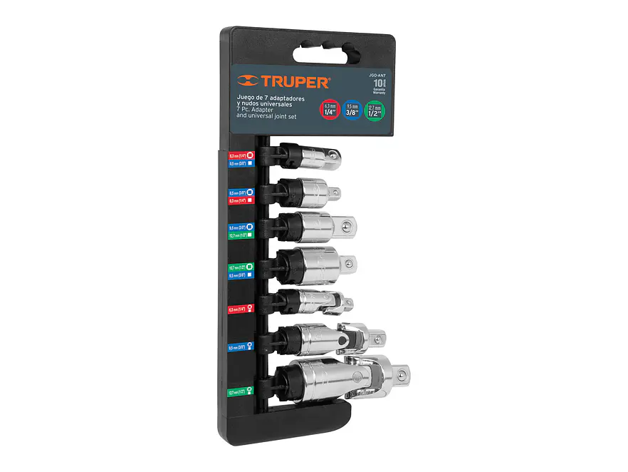Juego de adaptadores y borrachos, 7 piezas Truper 17844 - Foto 1 | aztools.co