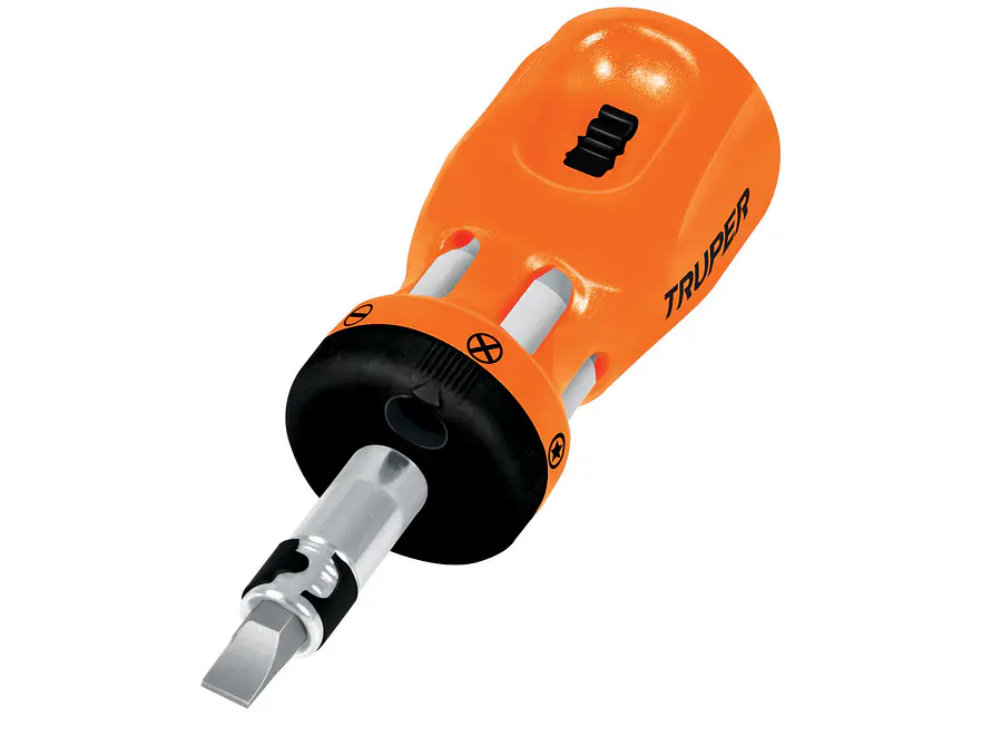 Destornillador tipo tatamaco con ratchet y 6 puntas dobles Truper 18193 - Foto 1 | aztools.co
