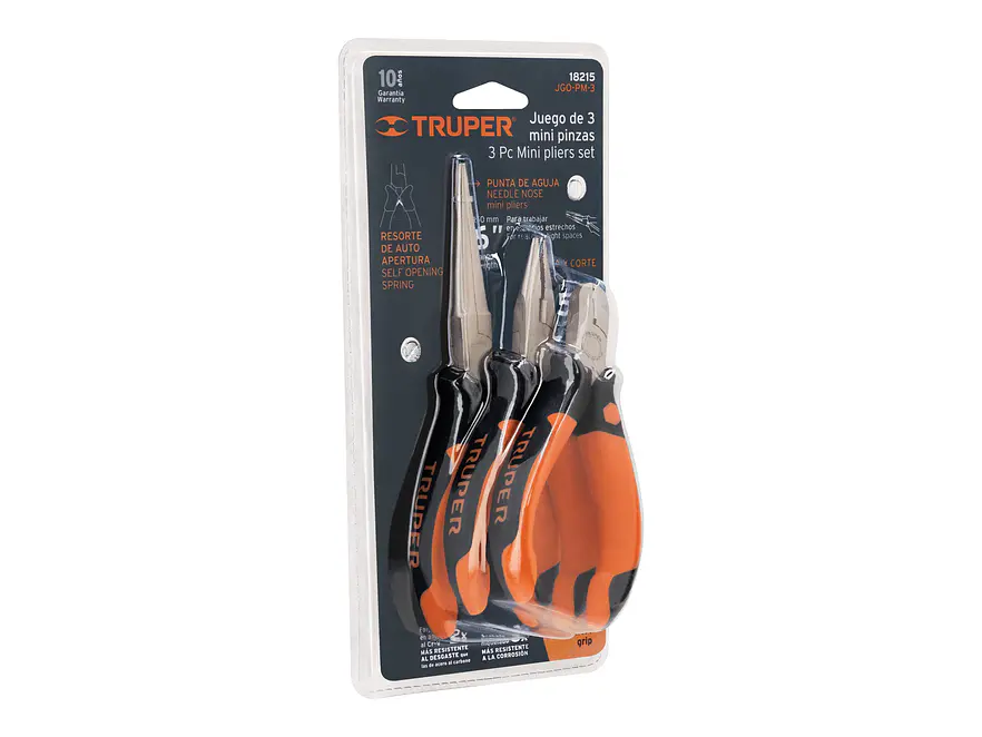 Juego de alicates Truper 18215, miniatura mango comfort grip 3 piezas  - Envío a todo Colombia | aztools.co