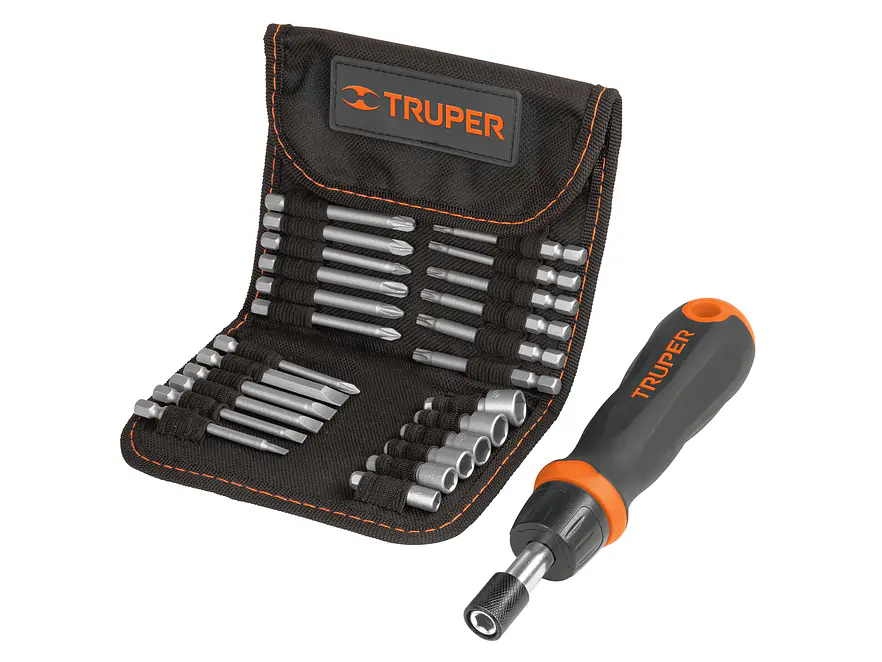 Destornillador tipo ratchet con 18 puntas y 6 copas Truper 18219 - Foto 1 | aztools.co