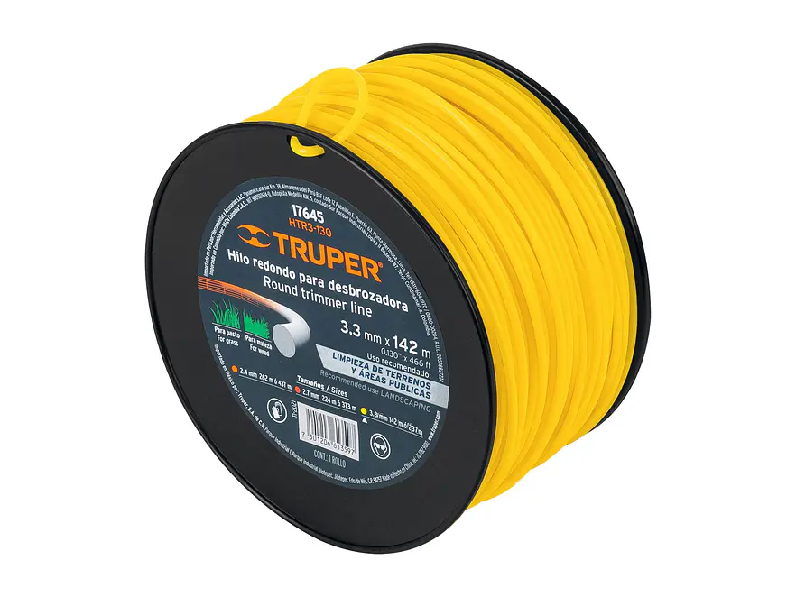 Hilo redondo para guadaña, carrete, 142 m , 3.3 mm Truper 17645 - Envío a todo Colombia | aztools.co