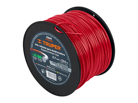 Hilo redondo para guadaña, carrete, 224 m , 2.7mm Truper 17644 - Envío a todo Colombia | aztools.co