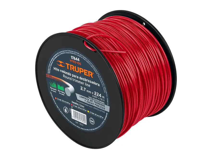 Hilo redondo para guadaña, carrete, 224 m , 2.7mm Truper 17644 - Envío a todo Colombia | aztools.co