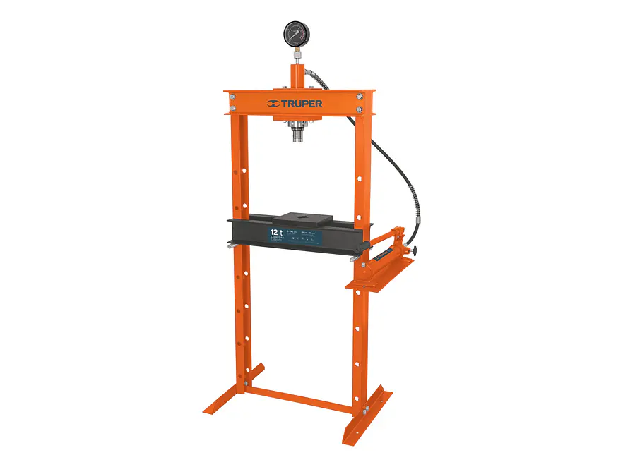 Prensa hidráulica 12 toneladas, con manómetro TRUPER 17681 - Envío a todo Colombia | aztools.co
