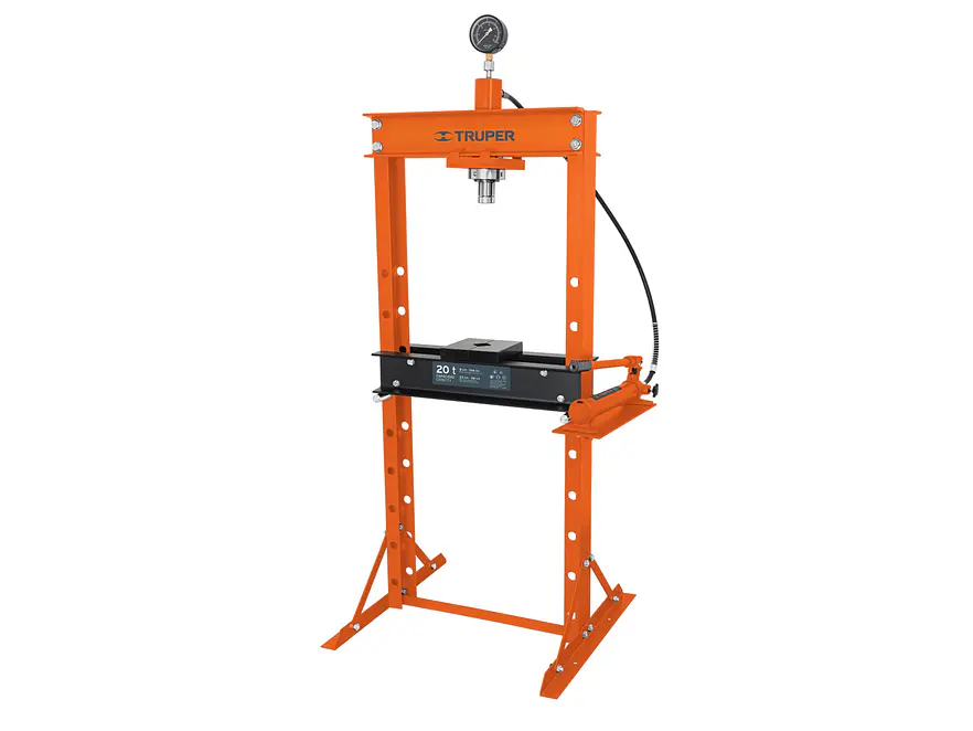 Prensa hidráulica 20 toneladas, con manómetro TRUPER 17685 - Foto 1 | aztools.co