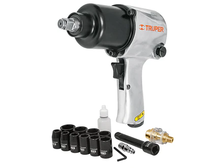 kit Pistola de impacto Truper 18281, industrial, 1/2