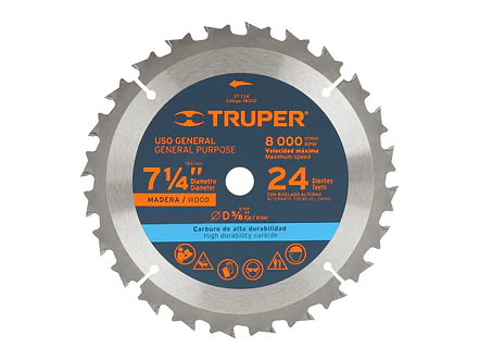 Disco sierra para madera 7-1/4