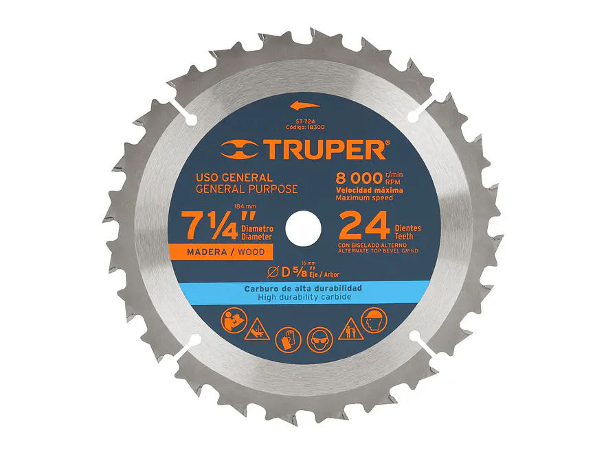 Disco sierra para madera 7-1/4