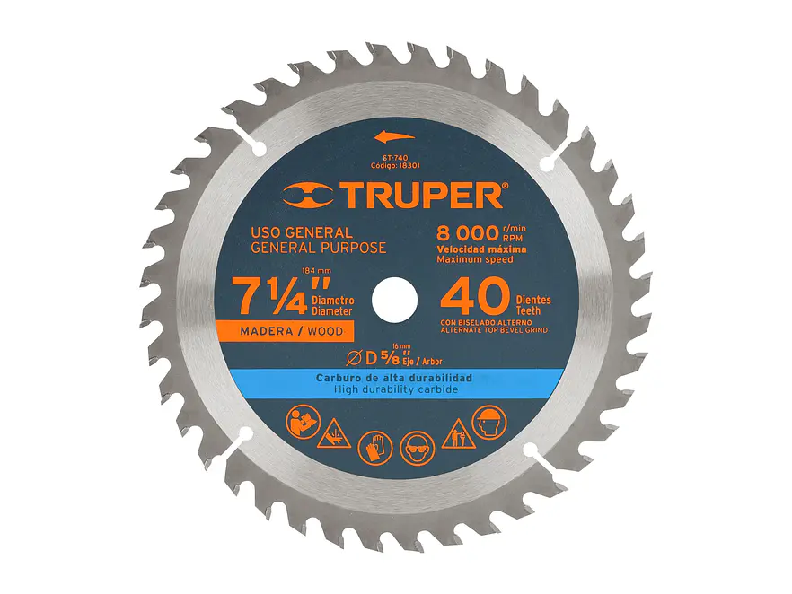 Disco sierra para madera 7-1/4