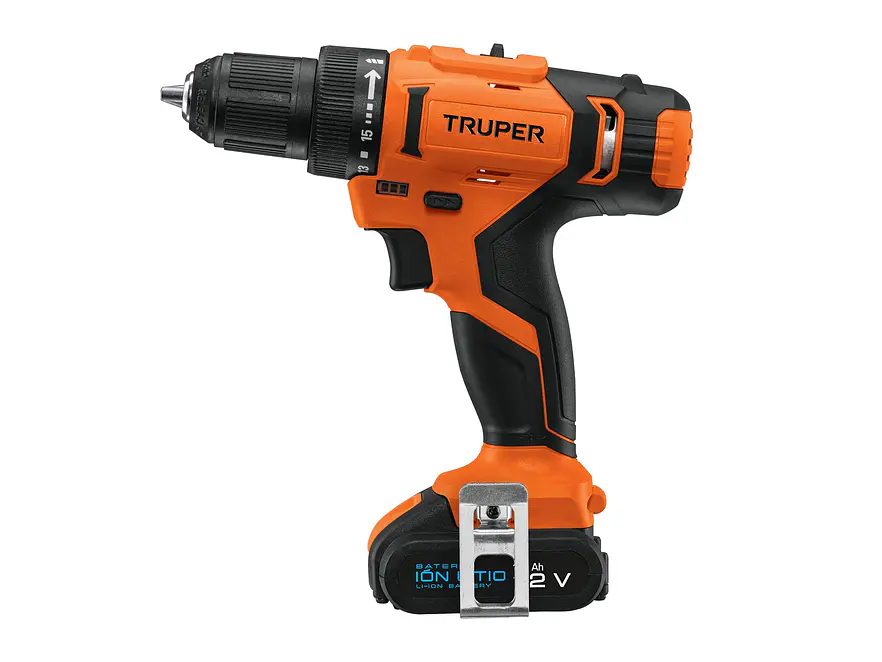 Taladro inalámbrico Truper 18153, batería ion litio, 12 V, 3/8