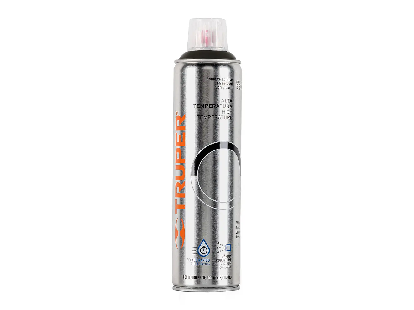 Pintura en aerosol de alta temperatura negro, 400 ml TRUPER 18070 - Envío a todo Colombia | aztools.co