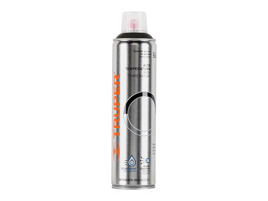 Pintura en aerosol de alta temperatura negro, 400 ml TRUPER 18070 - Envío a todo Colombia | aztools.co