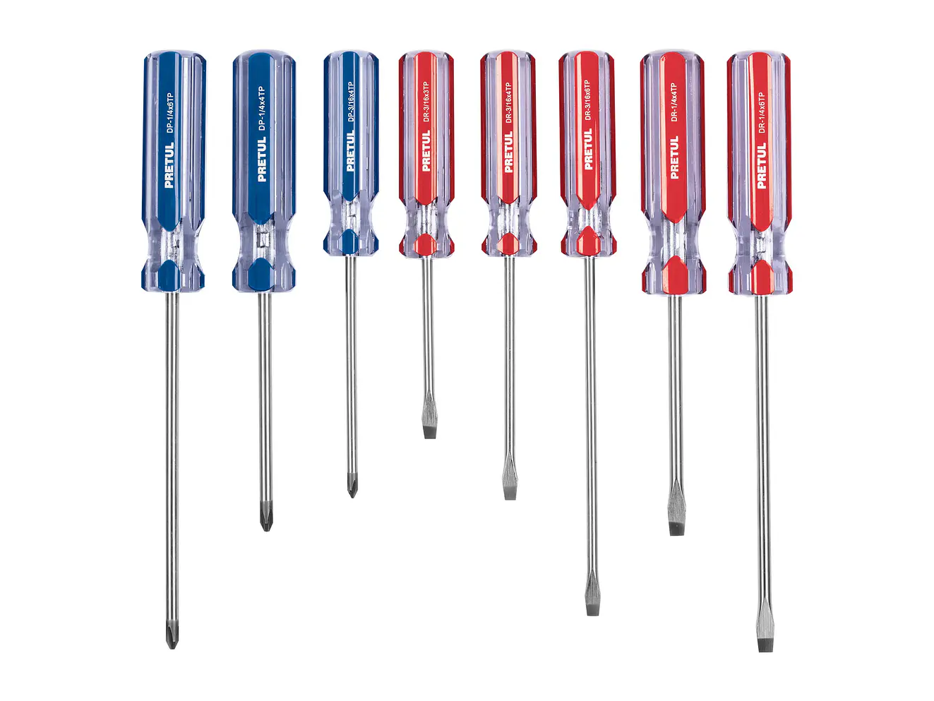 Juego de destornilladores, 8 piezas, mango PVC, Pretul 20213 - Foto 1 | aztools.co