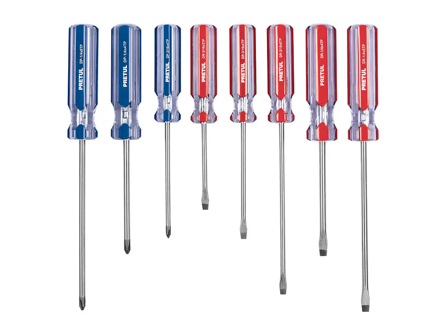 Juego de destornilladores, 8 piezas, mango PVC, Pretul 20213 - Foto 1 | aztools.co