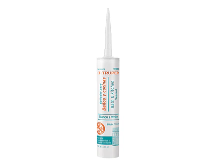 Sellador blanco para baño y cocina, 280 ml Truper 18566 - Foto 1 | aztools.co