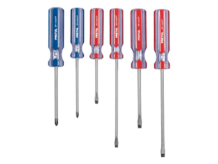Juego de destornilladores, 6 piezas, mango PVC, Pretul 20214 - Foto 1 | aztools.co
