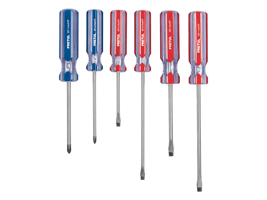 Juego de destornilladores, 6 piezas, mango PVC, Pretul 20214 - Foto 1 | aztools.co
