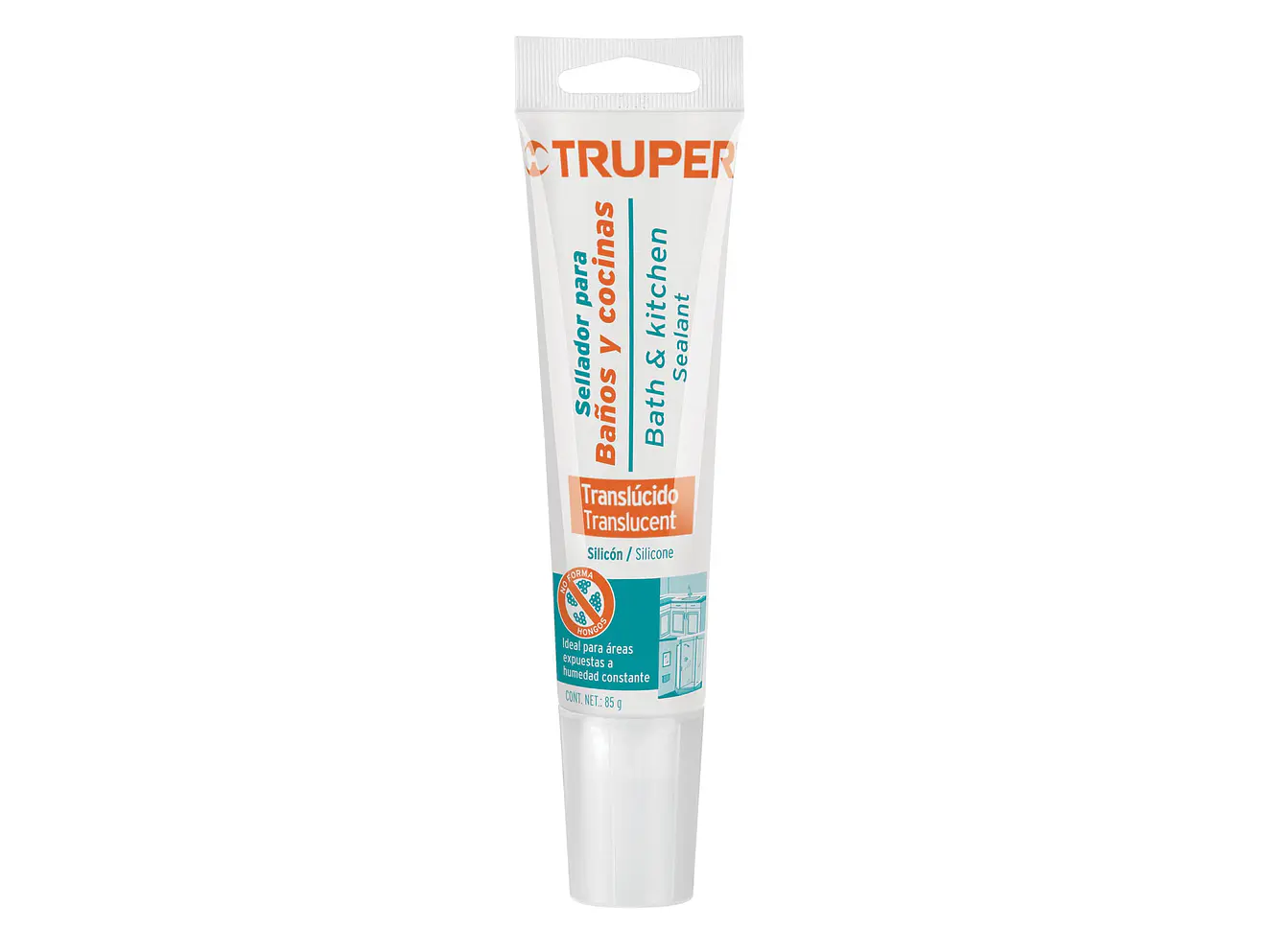 Sellador transparente para baño y cocina, 85 gr Truper 18567 - Envío a todo Colombia | aztools.co