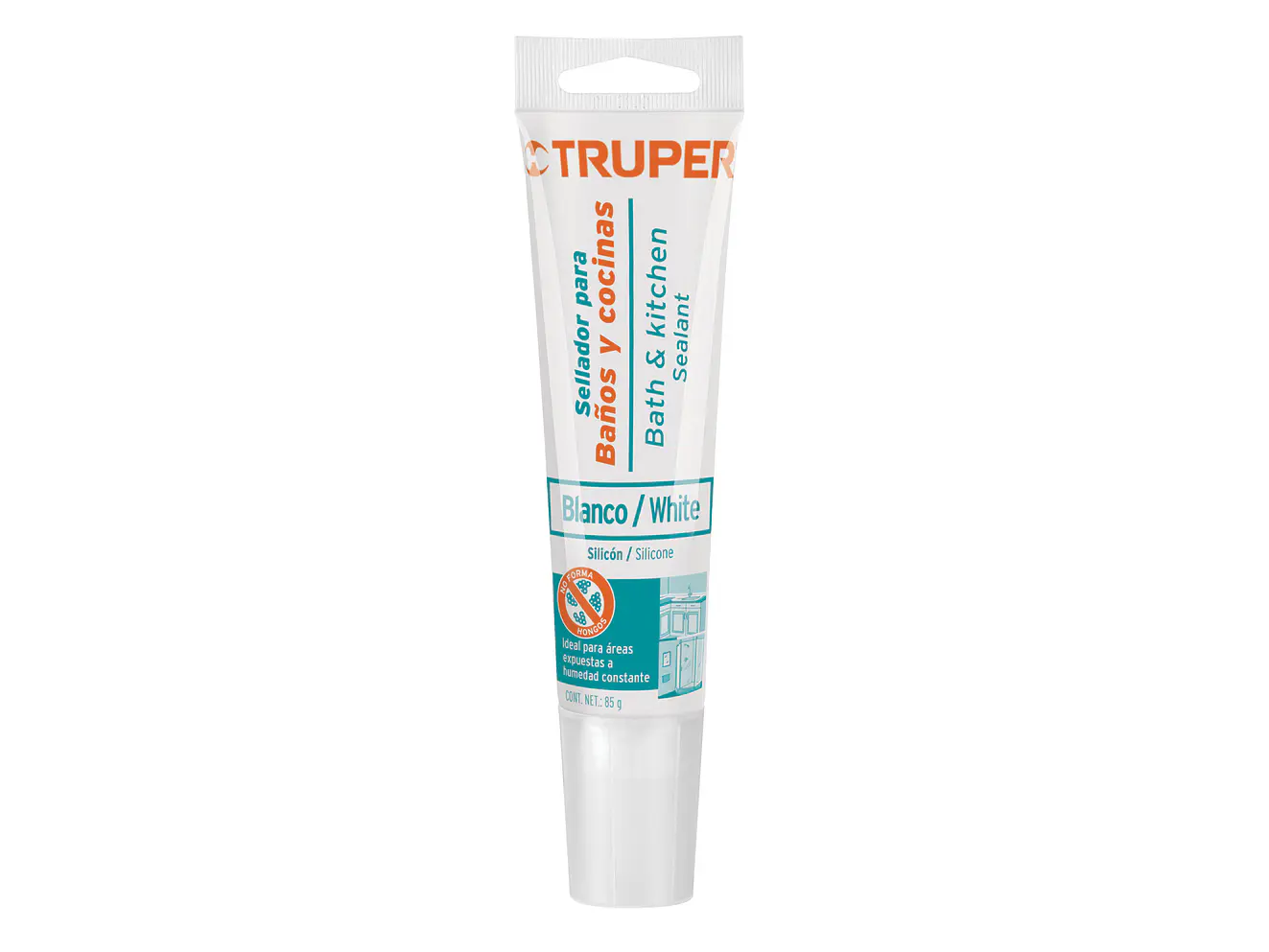 Sellador blanco para baño y cocina, 85 gr Truper 18568 - Envío a todo Colombia | aztools.co