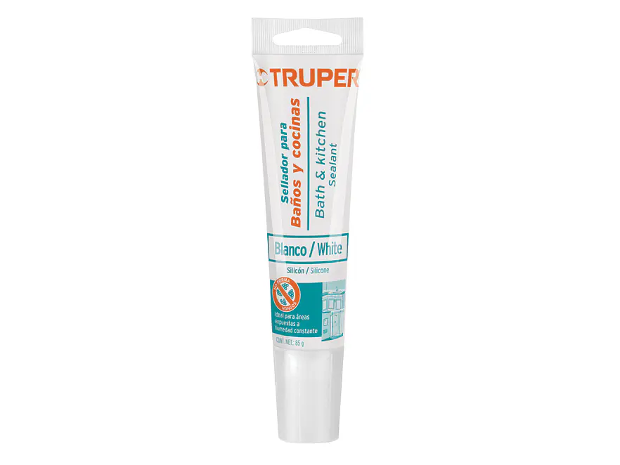 Sellador blanco para baño y cocina, 85 gr Truper 18568 - Envío a todo Colombia | aztools.co