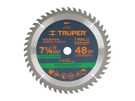 Disco sierra p/plástico 7-1/4', 48 dientes, centro 5/8'