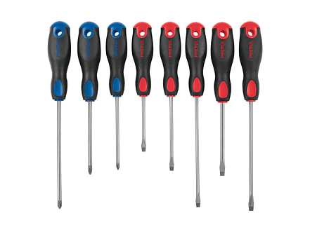 Juego de desarmadores, 8 piezas, mango Comfort Grip, Pretul 20219 - Foto 1 | aztools.co