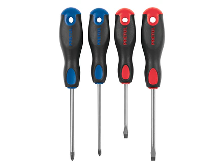 Juego de destornilladores, 4 piezas, mango Comfort Grip, Pretul 20218 - Foto 1 | aztools.co