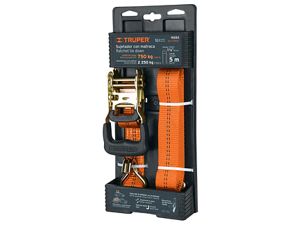 Eslinga con ratchet, carga máxima 2250 kg Truper 19283 - Foto 1 | aztools.co