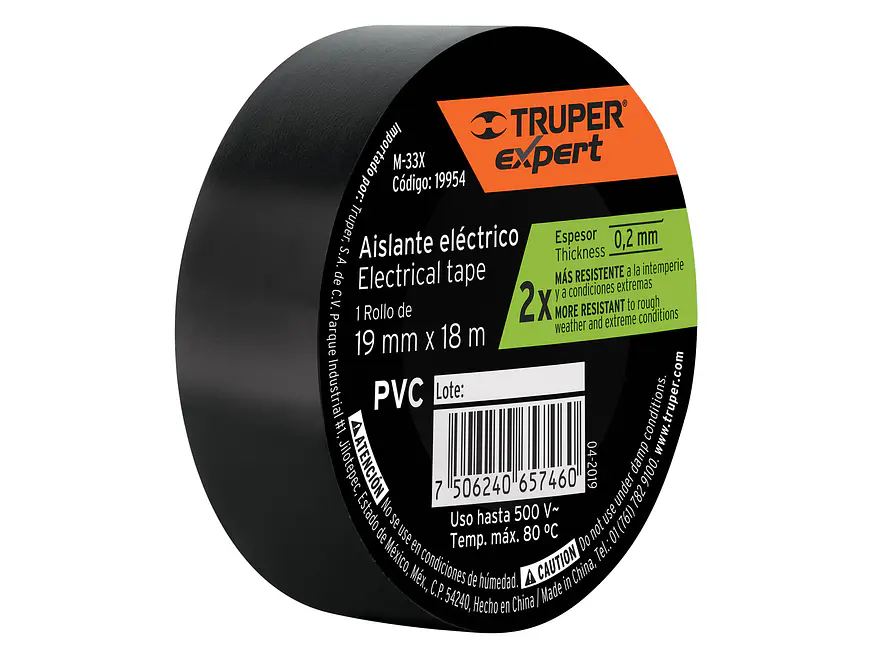Cinta de aislar 19mm x 18m Truper Expert - Envío a todo Colombia | aztools.co