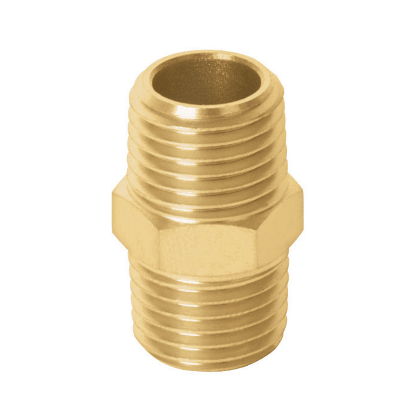 Niple tipo macho-macho de latón, 1/4 NPT TRUPER 19024