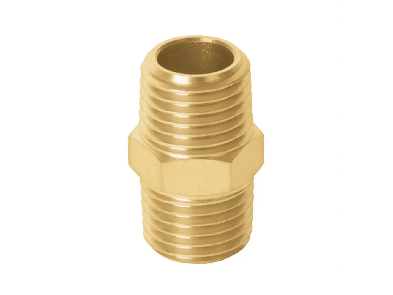 Niple tipo macho-macho de latón, 1/4 NPT TRUPER 19024 - Envío a todo Colombia | aztools.co