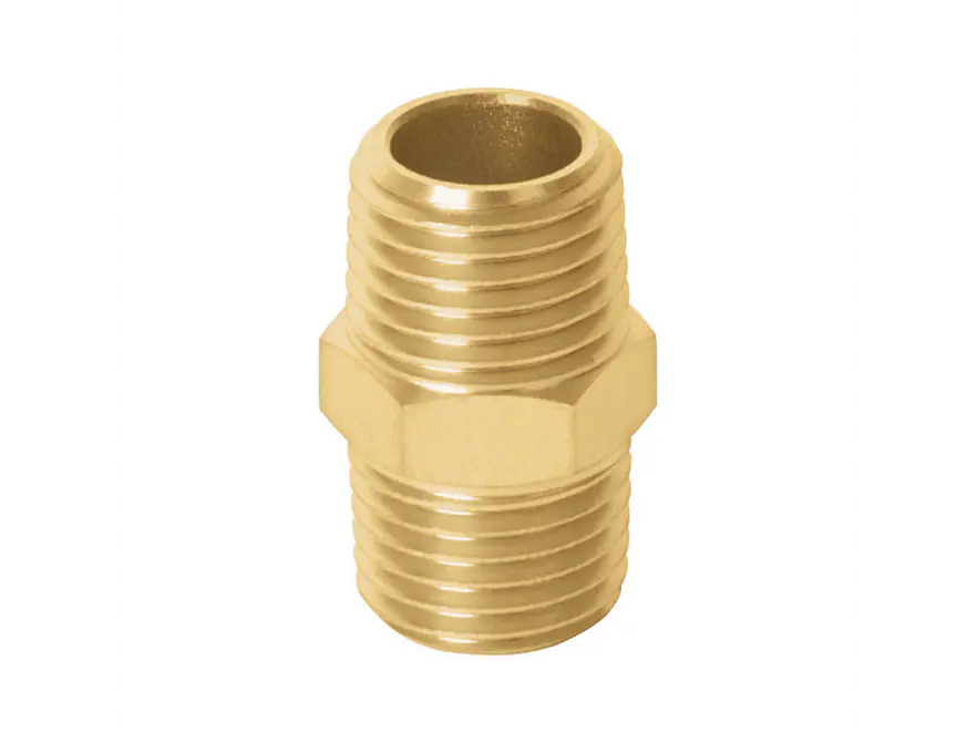Niple tipo macho-macho de latón, 1/4 NPT TRUPER 19024 - Envío a todo Colombia | aztools.co