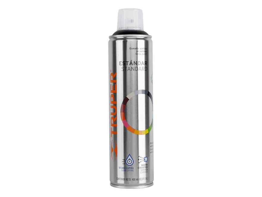 Pintura en aerosol negro brillante, 400 ml TRUPER 19031 - Envío a todo Colombia | aztools.co