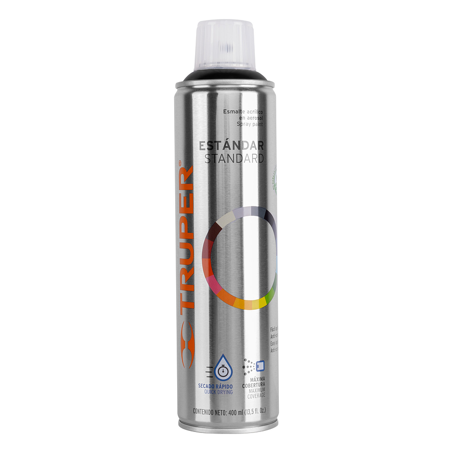 Pintura en aerosol negro brillante, 400 ml TRUPER 19031