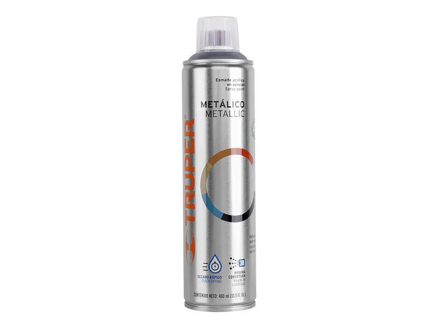 Pintura en aerosol cromo metálico, 400 ml TRUPER 19053 - Envío a todo Colombia | aztools.co