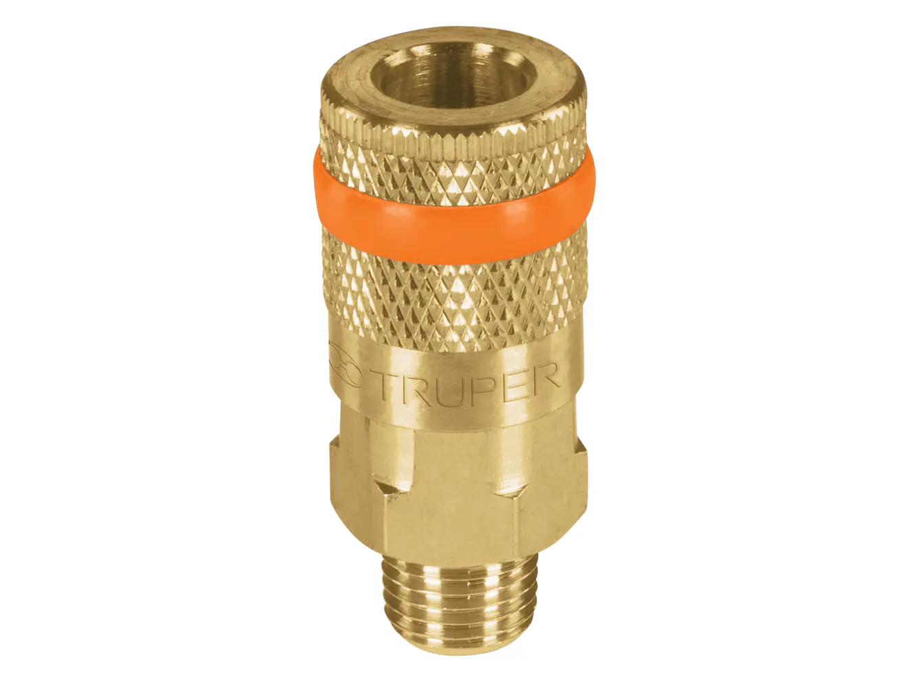 Cople de latón, cuerda 1/4 NPT, macho, Truper 19085 - Foto 1 | aztools.co